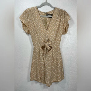 Reformation Floral Front Tie Flutter Sleeves Romper Women’s 2 Summer Spring